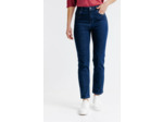 Pantacourt denim, détail strass fleur