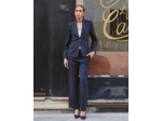 Pantalon long large rayé NOIR Femme