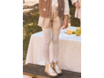 Jupe-short vichy marron et blanc Fille