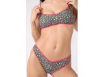 Brésilien high leg bas de maillot fleuri