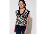 Pull épais bicolore NOIR Femme