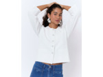 Gilet manches 3/4 uni BLANC Femme