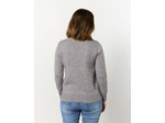 Pull épais uni décoré GRIS Femme