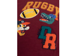 T-shirt bordeaux animation rugby pour garçon