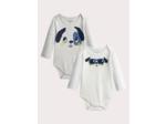 Lot de 2 body manches longues à animation chien pour bébé garçon