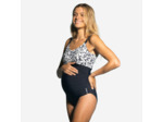 Maillot de Bain Femme de Grossesse AYA Lica Bleu Foncé Blanc