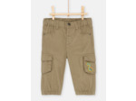 Pantalon en twill couleur vert militaire bébé garçon