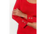 Pull fin uni ORANGE Femme
