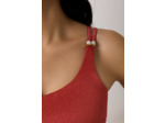 Brassière asymétrique haut de maillot irisé