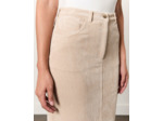 Jupe midi unie BEIGE
