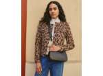 Veste courte en jacquard imprimé léopard BEIGE Femme