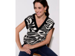 Pull épais bicolore NOIR Femme