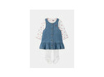 Ensemble T-shirt + Barboteuse + Collants pour bébé fille