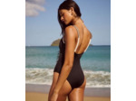 Maillot de bain une pièce avec bordures en crochet blanc