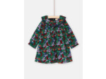 Robe fleuri avec manches longues pour bébé fille