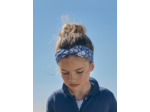 Bandeau bleu et blanc à imprimé fleuri