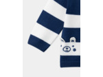 Pull bleu et blanc à imprimé à rayures