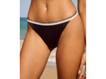 Maillot de bain tanga avec bordures en crochet blanc