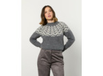 Pull épais jacquard GRIS Femme