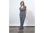 Pantalon long imprimé à fleurs MARINE Femme