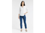 Blouse boutonnée col mao avec broderie