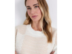 Pull épais en mélange laine bicolore ECRU Femme