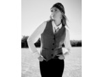 Gilet court pied de poule ANTHRACITE Femme