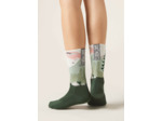 Chaussettes en cachemire à motif montagnes