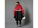 PONCHO PLUIE VISIBILITE NUIT VELO VILLE 540 NOIR ROUGE