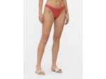 Bas de bikini échancré en tissu froncé à rayures