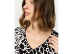 Top manches 3/4 imprimé léopard NOIR Femme