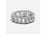 Bague Maille Cubaine Pavée
