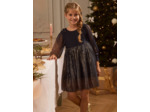 Robe marine à sequins dorés