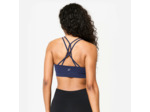 Brassière bretelles croisées maintien léger Femme, Bleu foncé