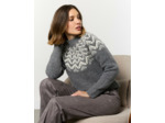 Pull épais jacquard GRIS Femme