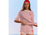 Short marinière en jersey épais avec broderie Hello Kitty