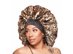 DIAMOND BLING BONNET SJ LEOPARD RED