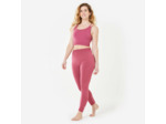 Legging long yoga effet seconde peau taille haute, rose cendré
