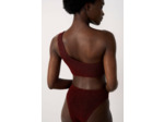 Brassière asymétrique haut de maillot en matière extensible