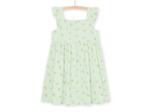 Robe vert amande à mancherons volantés