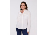 Chemisier manches longues uni BLANC Femme
