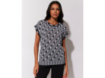 Pull fin jacquard NOIR Femme