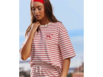 T-shirt marinière en jersey épais avec broderie Hello Kitty