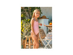 Maillot de bain une pièce réversible à imprimé floral ou rayé pour filles