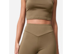 Legging fitness galbant taille haute femme, marron