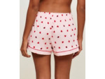 Short en jersey côtelé avec motifs cœurs et coccinelles