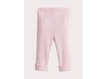 Legging rose chinée en côte pour bébé fille