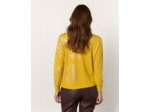Pull fin imprimé à fleurs JAUNE Femme