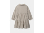 Robe vichy marron et blanc à manches longues Fille