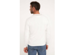 Pull col polo uni Creme